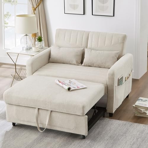 Canapé Lit Convertible 2 Places Beige