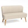 Canapé Loveseat Beige Compact 2 Places
