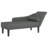 Chaise longue avec coussins gris foncé Chaise longue avec coussins gris foncé