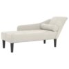 Chaise longue crème en velours pour confort