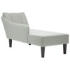 Chaise Longue Méridienne en Velours Gris Chaise Longue Méridienne en Velours Gris