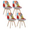 Chaises Salle à Manger Patchwork Multicolore Chaises Salle à Manger Patchwork Multicolore