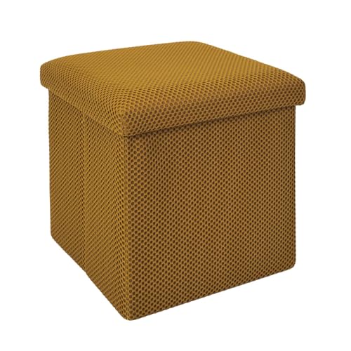 Coffre Pouf Pliable Jaune Design Contemporain