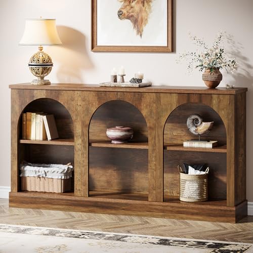 Console de Ferme avec 3 Étagères en Bois Console de Ferme avec 3 Étagères en Bois