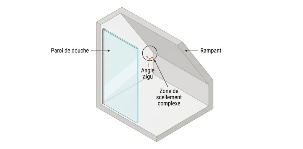 Assurez l'étanchéité d'une douche sur mesure installée sous un rampant étanchéité d'une douche sur mesure installée sous un rampant