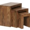 Ensemble de Tables Gigognes en Bois Massif Ensemble de Tables Gigognes en Bois Massif