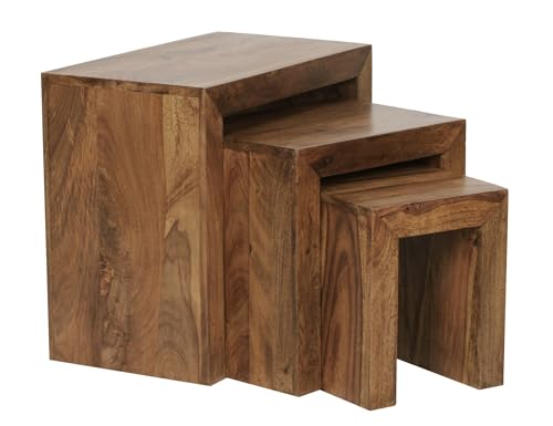 Ensemble de Tables Gigognes en Bois Massif Ensemble de Tables Gigognes en Bois Massif