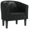 Fauteuil Cabriolet Moderne en Similicuir Noir Fauteuil Cabriolet Moderne en Similicuir Noir