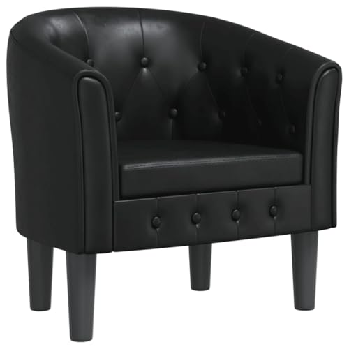 Fauteuil Cabriolet Moderne en Similicuir Noir Fauteuil Cabriolet Moderne en Similicuir Noir