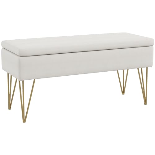 HOMCOM Banc Bout de Lit avec Rangement