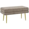 HOMCOM Banc de Rangement Chic en Velours