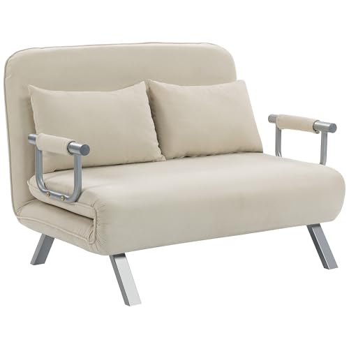 HOMCOM Canapé-lit 2 Places Convertible Beige HOMCOM Canapé-lit 2 Places Convertible Beige