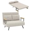 HOMCOM Canapé Convertible 2 Places Beige HOMCOM Canapé Convertible 2 Places Beige