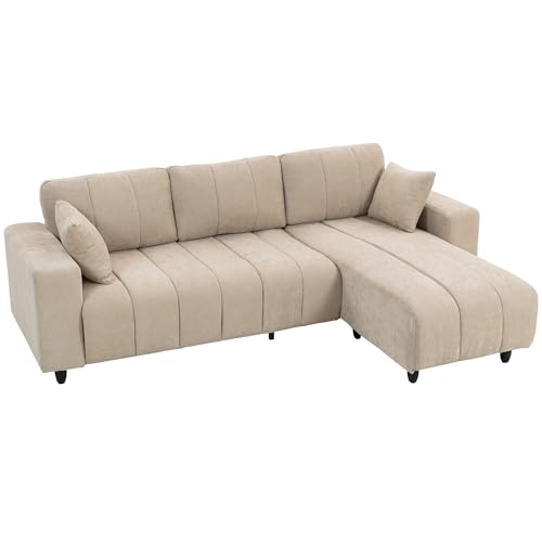 HOMCOM Canapé d'angle modulable beige HOMCOM Canapé d'angle modulable beige
