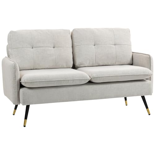 HOMCOM Canapé Moderne 2 Places Crème HOMCOM Canapé Moderne 2 Places Crème