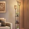 Lampadaire Bohème avec Étagère Intégrée Lampadaire Bohème avec Étagère Intégrée