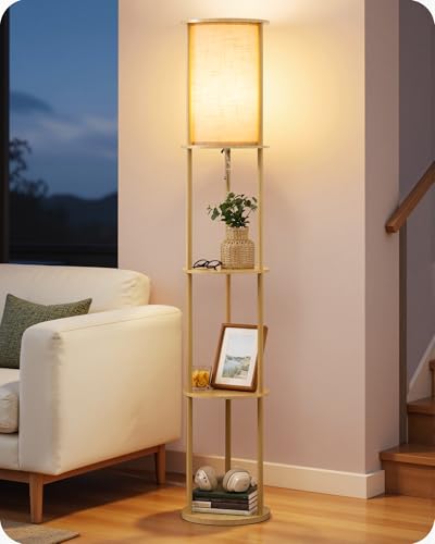 Lampadaire EDISHINE avec Étagères en MDF Lampadaire EDISHINE avec Étagères en MDF