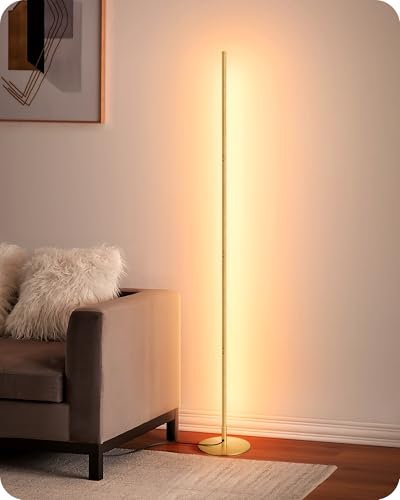 Lampadaire LED Dimmable en Doré Lampadaire LED Dimmable en Doré