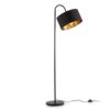 Lampadaire rétro pivotant en tissu noir Lampadaire rétro pivotant en tissu noir