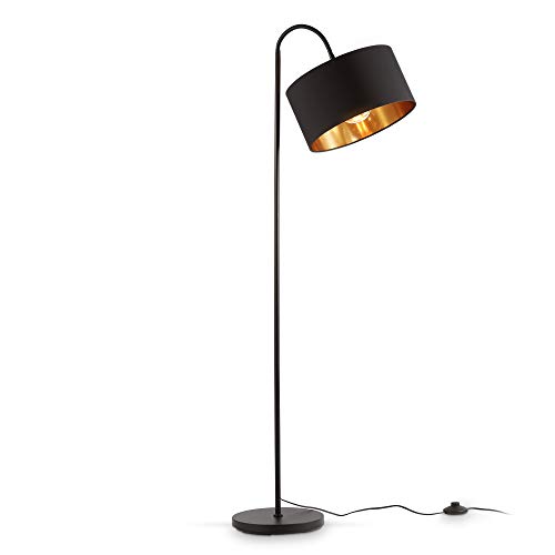 Lampadaire rétro pivotant en tissu noir Lampadaire rétro pivotant en tissu noir