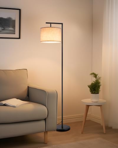Lampadaire sur Pied Réglable en Lin Beige Lampadaire sur Pied Réglable en Lin Beige