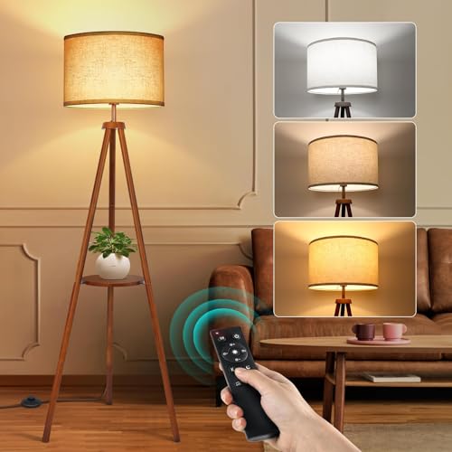 Lampadaire Trépied LED avec Étagères Lampadaire Trépied LED avec Étagères