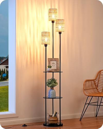 Lampadaire Vintage Bohème avec Étagère Lampadaire Vintage Bohème avec Étagère