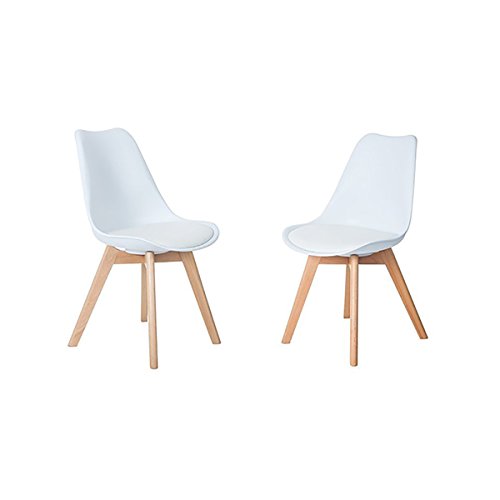 Lot de 2 chaises scandinaves blanches Lot de 2 chaises scandinaves blanches