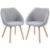 Lot de 2 Chaises Scandinaves en Lin Lot de 2 Chaises Scandinaves en Lin