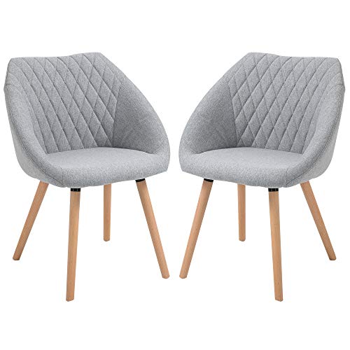 Lot de 2 Chaises Scandinaves en Lin Lot de 2 Chaises Scandinaves en Lin