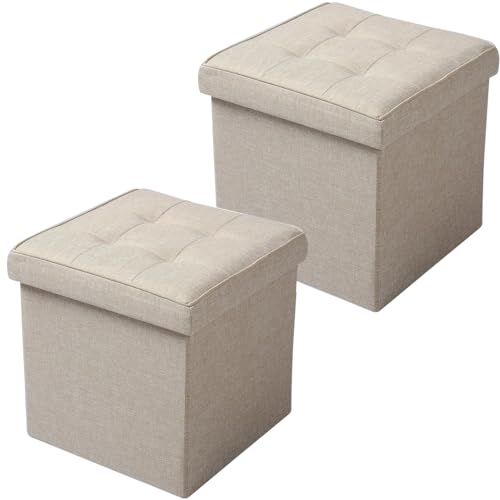 Lot de 2 Tabourets Cubes de Rangement Lot de 2 Tabourets Cubes de Rangement