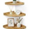 Lot de 3 Étagères d'Angle en Bois