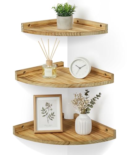 Lot de 3 Étagères d'Angle en Bois Lot de 3 Étagères d'Angle en Bois