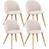 Lot de 4 Chaises de Salle à Manger Beiges Lot de 4 Chaises de Salle à Manger Beiges