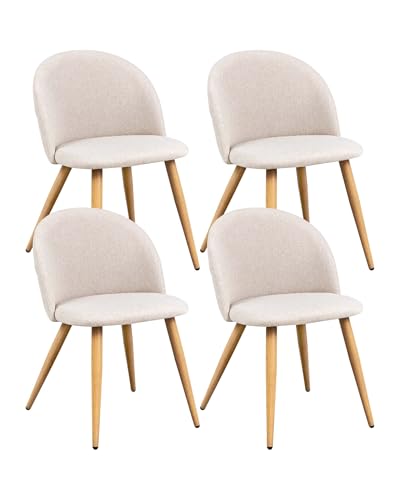 Lot de 4 Chaises de Salle à Manger Beiges Lot de 4 Chaises de Salle à Manger Beiges