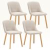 Lot de 4 chaises en polyester beige Lot de 4 chaises en polyester beige