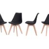 Lot de 4 chaises scandinaves en noir Lot de 4 chaises scandinaves en noir