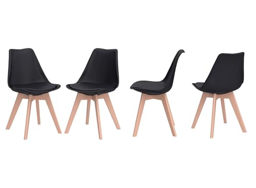 Lot de 4 chaises scandinaves en noir Lot de 4 chaises scandinaves en noir