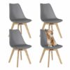 Lot de 4 Chaises Scandinaves Ergonomiques Lot de 4 Chaises Scandinaves Ergonomiques