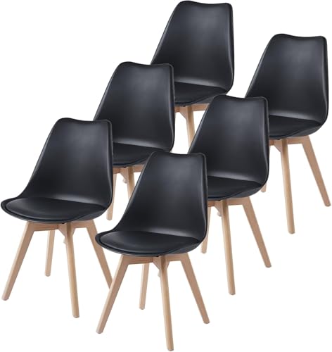 Lot de 6 Chaises Sala à Manger Noires Lot de 6 Chaises Sala à Manger Noires