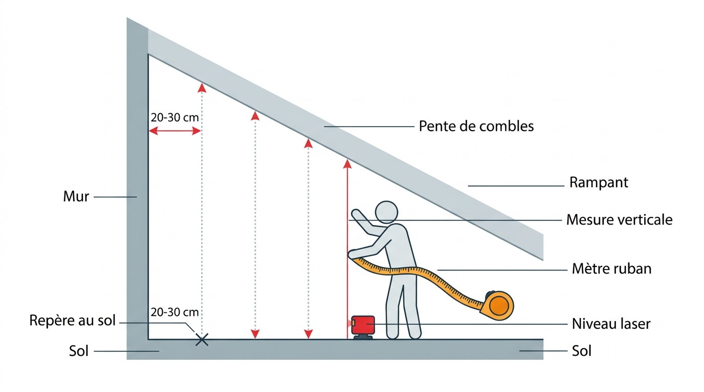 Mesures précises pour une douche sous pente Mesures précises pour une douche sous pente