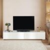 Meuble TV Blanc avec Éclairage LED Meuble TV Blanc avec Éclairage LED