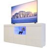 Meuble TV Éclairé Blanc Brillant Dripex Meuble TV Éclairé Blanc Brillant Dripex