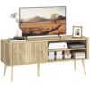 Meuble TV HOMCOM 115 cm en Chêne Meuble TV HOMCOM 115 cm en Chêne