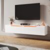 Meuble TV LED SIRHONA Éclairé Blanc