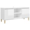 Meuble TV Scandinave avec Rangement Blanc Meuble TV Scandinave avec Rangement Blanc