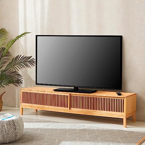 Meuble TV Scandinave en Bambou 140 cm Meuble TV Scandinave en Bambou 140 cm