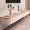 Meuble TV Suspendu en Bois Massif 120cm Meuble TV Suspendu en Bois Massif 120cm