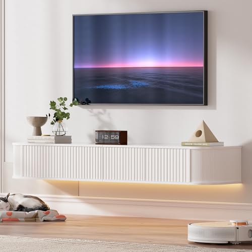 Meuble TV Suspendu Flottant avec LED RGB