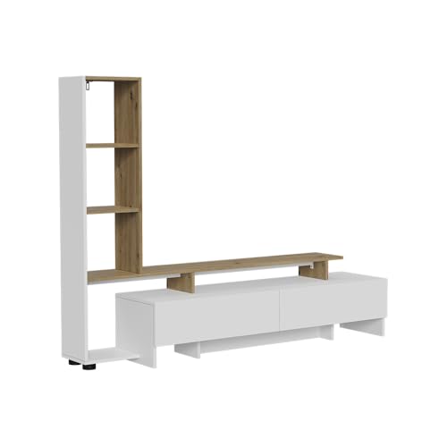 Meuble TV Vicco Tavora en Blanc et Chêne